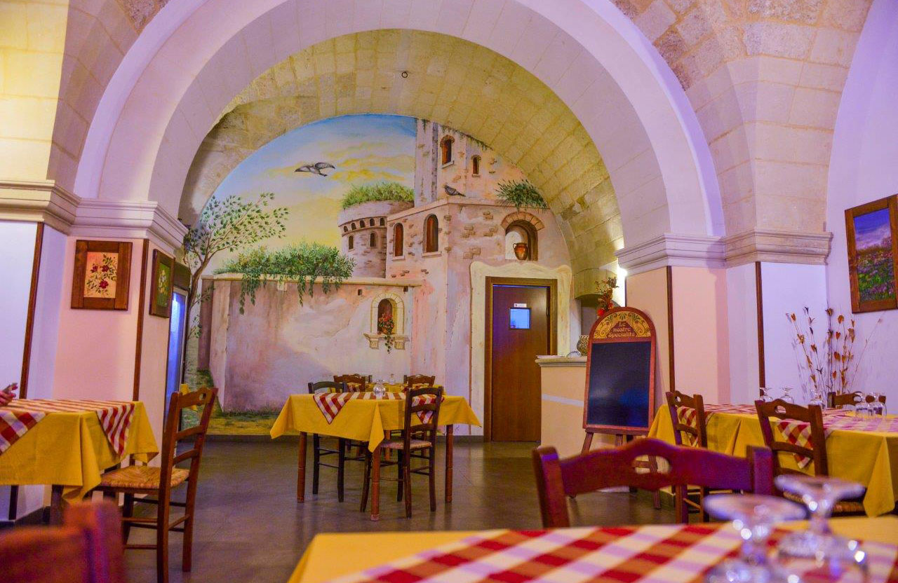 Corte Micali Pizza Restaurant's Interior Hall Fresco in Martano